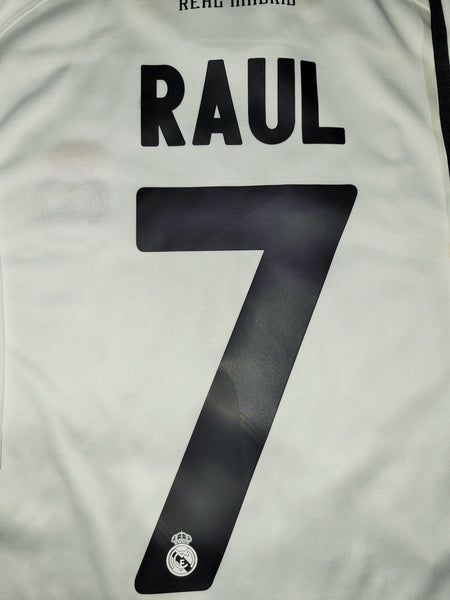 Raul Real Madrid 2009 2010 Soccer Jersey Shirt M SKU# E84352 Adidas