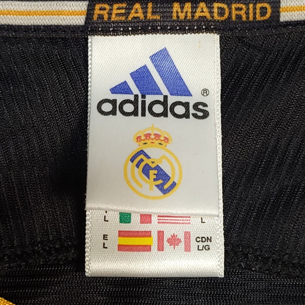 Raul Real Madrid UEFA FINAL 1999 2000 Away Soccer Jersey Shirt L SKU# 627113 ASR001/02 Adidas