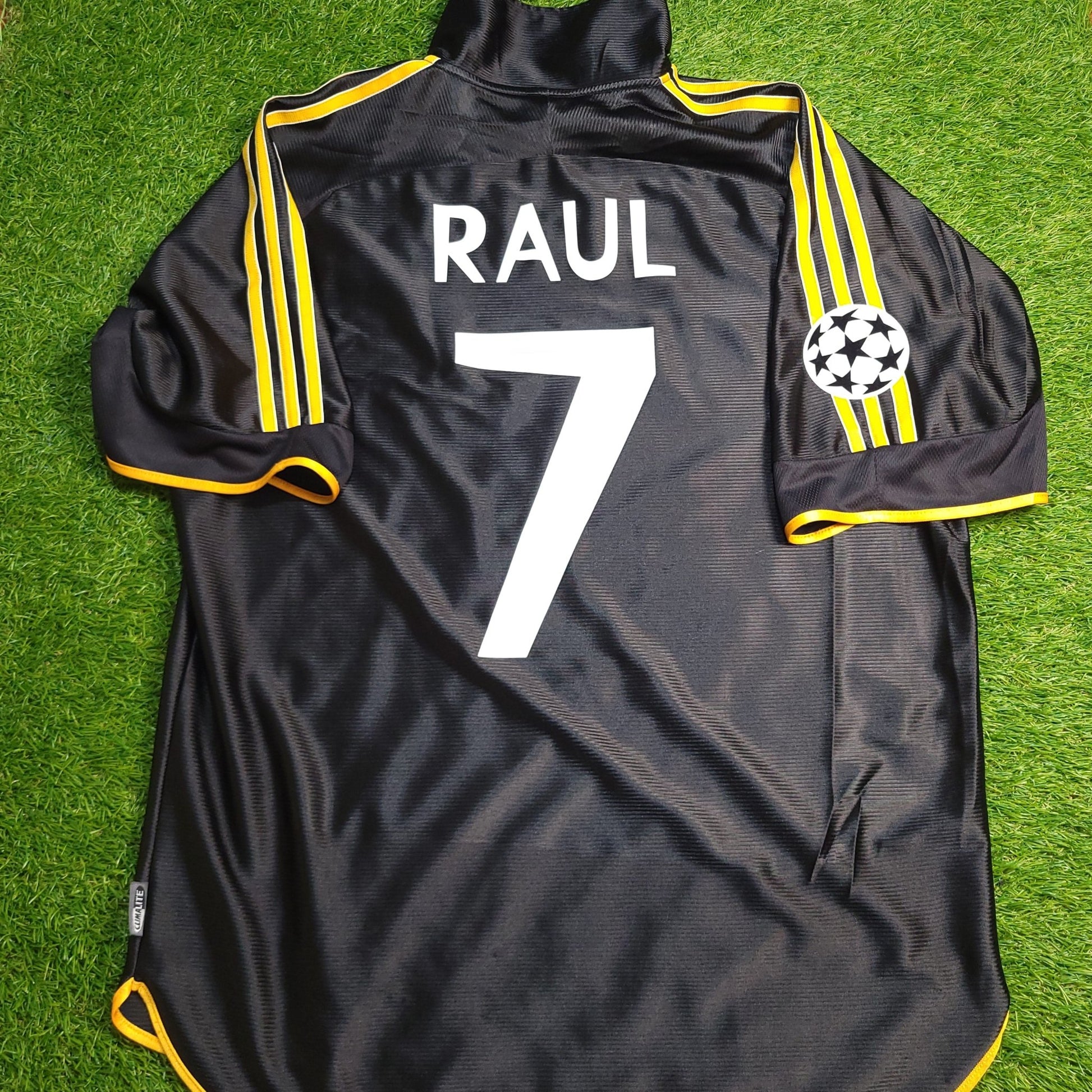 Raul Real Madrid UEFA FINAL 1999 2000 Away Soccer Jersey Shirt L