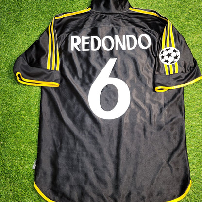 Redondo Real Madrid Black Away UEFA FINAL 1999 2000 Soccer Jersey M SKU# 627113 ASR001/02 Adidas