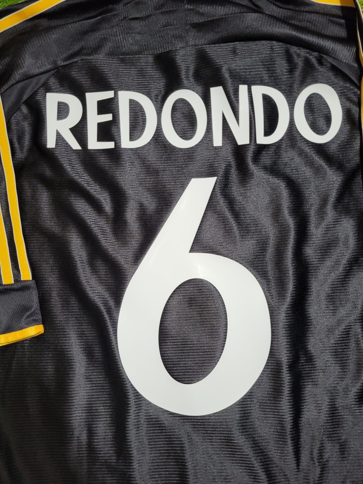 Redondo Real Madrid Black Away UEFA FINAL 1999 2000 Soccer Jersey XL SKU# 627113 ASR001/02 Adidas