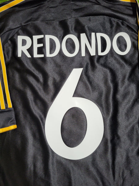 Redondo Real Madrid Black Away UEFA FINAL 1999 2000 Soccer Jersey XL SKU# 627113 ASR001/02 Adidas