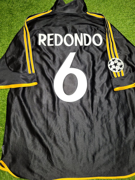 Redondo Real Madrid Black Away UEFA FINAL 1999 2000 Soccer Jersey XL SKU# 627113 ASR001/02 Adidas