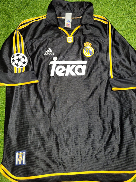 Redondo Real Madrid Black Away UEFA FINAL 1999 2000 Soccer Jersey XL SKU# 627113 ASR001/02 Adidas