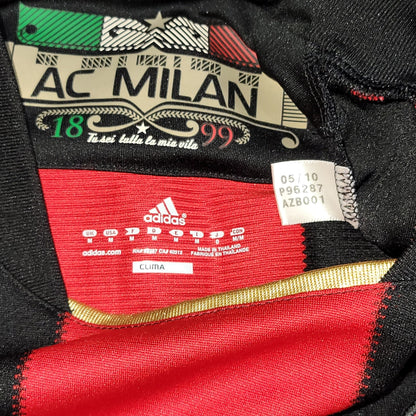 Ronaldinho AC Milan 2010 2011 Home Long Sleeve Soccer Jersey Shirt M SKU# P96287 Adidas