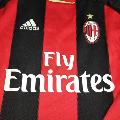 Ronaldinho AC Milan 2010 2011 Home Long Sleeve Soccer Jersey Shirt M SKU# P96287 Adidas