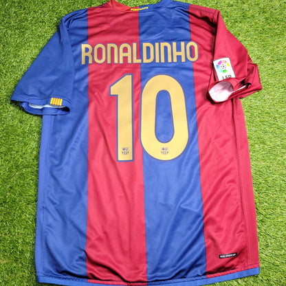 Ronaldinho Barcelona 2006 2007 Home Soccer Jersey Shirt L SKU# F6AOM 146980 Nike