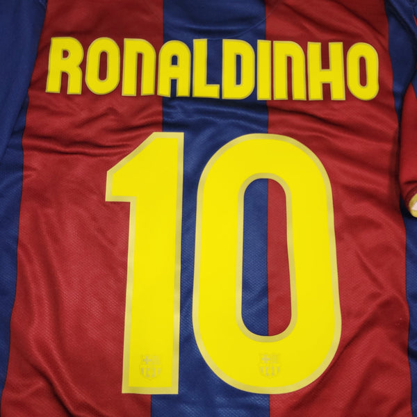 Ronaldinho Barcelona Anniversary 2007 2008 Soccer Jersey Shirt L SKU# 237741 - 655 Nike