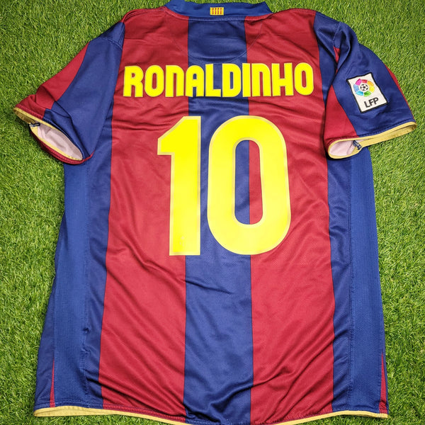 Ronaldinho Barcelona Anniversary 2007 2008 Soccer Jersey Shirt L SKU# 237741 - 655 Nike