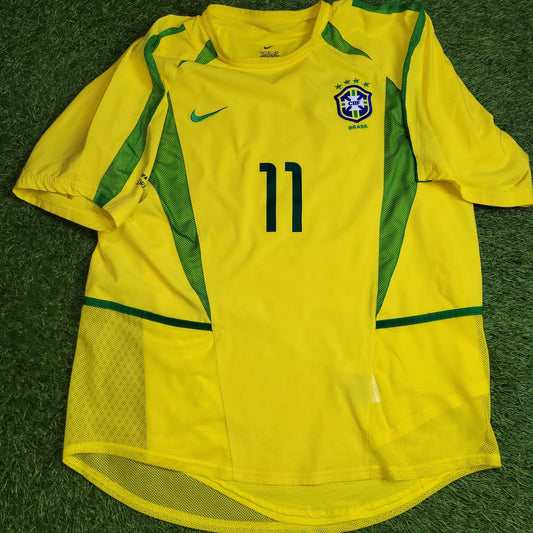 Ronaldinho Brazil 2002 WORLD CUP PLAYER ISSUE Soccer Home Jersey Shirt M SKU 182264 Nike