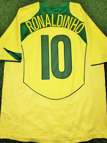 Ronaldinho Brazil 2004 Home Soccer Jersey Shirt M Nike