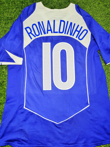 Ronaldinho Nike Brazil 2004 Away Soccer Jersey Shirt L Nike