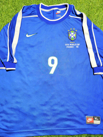 Ronaldo Brazil 1998 WORLD CUP Away Soccer Jersey Shirt XL Nike
