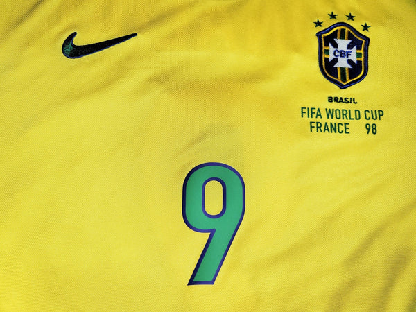 Ronaldo Brazil 1998 WORLD CUP Nike Home Soccer Jersey Shirt L Nike