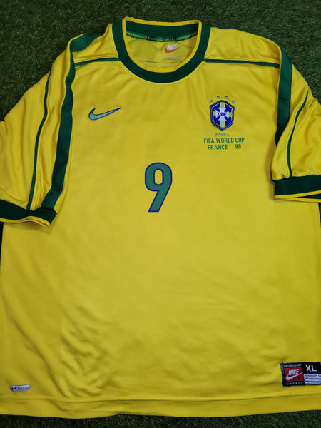 Ronaldo Brazil 1998 WORLD CUP Nike Home Soccer Jersey Shirt XL Nike