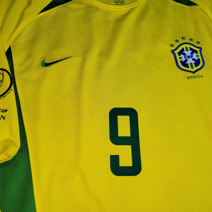 Ronaldo Brazil 2002 WORLD CUP Soccer Home Jersey Shirt L Nike