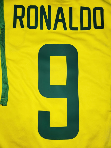 Ronaldo Brazil 2002 WORLD CUP Soccer Home Jersey Shirt XL Nike