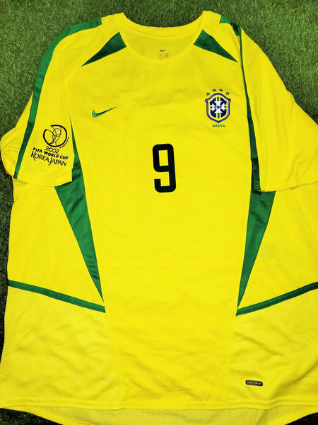 Ronaldo Brazil 2002 WORLD CUP Soccer Home Jersey Shirt XL Nike