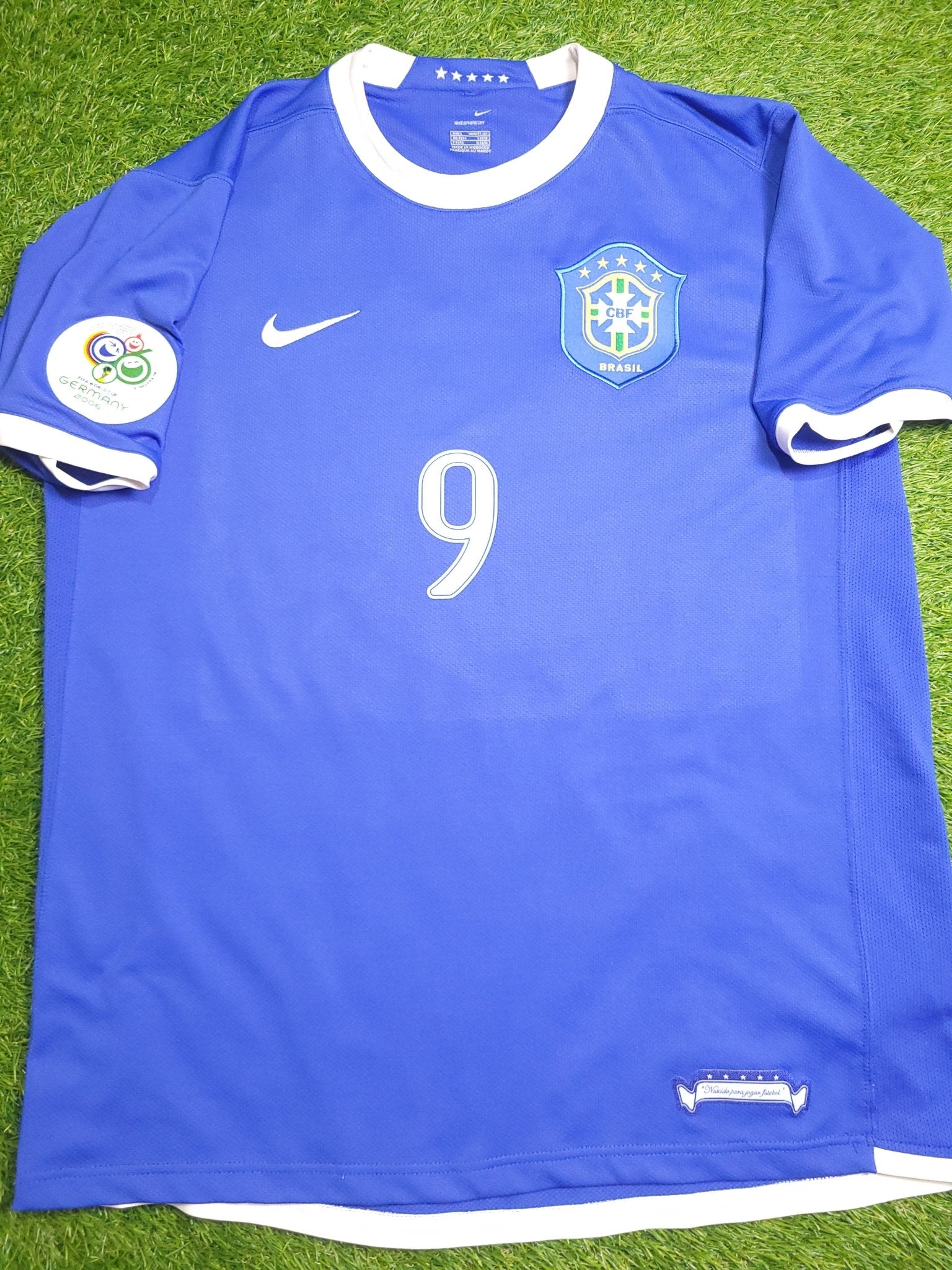 Ronaldo Brazil 2006 World Cup Away Soccer Jersey Shirt L SKU