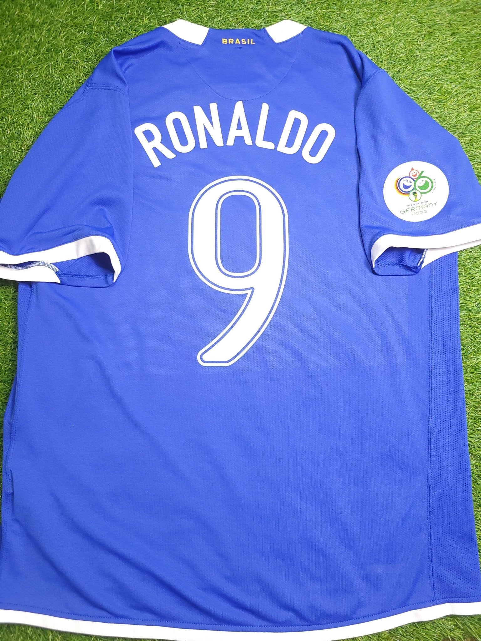 Ronaldo Brazil 2006 World Cup Away Soccer Jersey Shirt L SKU
