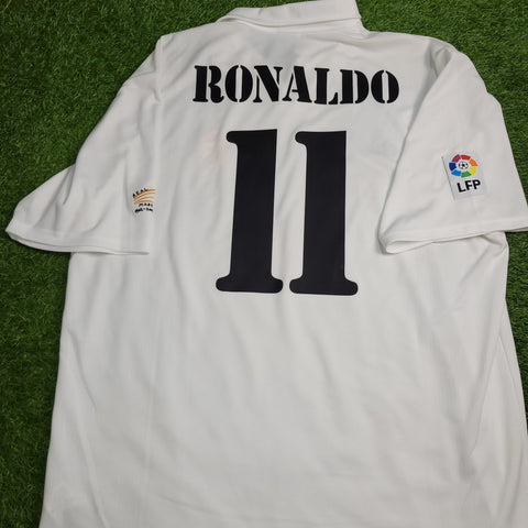 Ronaldo Real Madrid CENTENARY DEBUT SEASON 2002 2003 Home Soccer Jersey Shirt XL SKU# 156653 Adidas