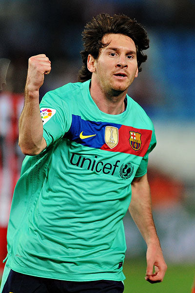 Messi Barcelona 2010 2011 Away Soccer Jersey M SKU# 382358-310