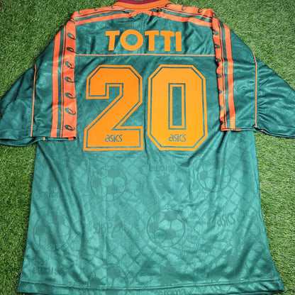Totti As Roma Asics 1995 1996 Third Soccer Jersey Maglia Shirt XL Asics