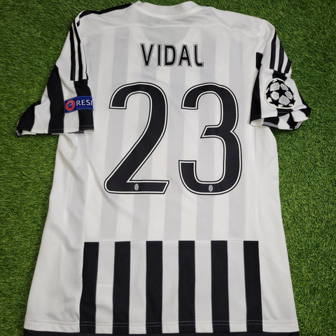 Vidal Juventus 2015 2016 PLAYER ISSUE Home Soccer Jersey Shirt L SKU S12864