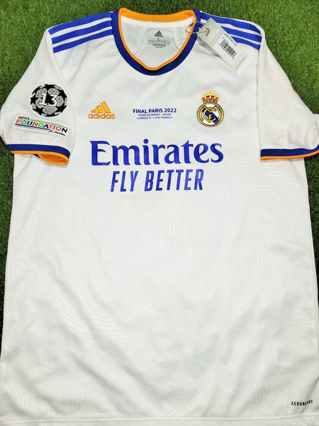 Vinicius Jr Real Madrid 2021 2022 UEFA FINAL Home Soccer Jersey Shirt BNWT L SKU# GQ1359 Adidas