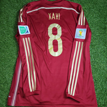 Xavi Spain 2014 WORLD CUP Long Sleeve Soccer Jersey Shirt L SKU M60434 Adidas