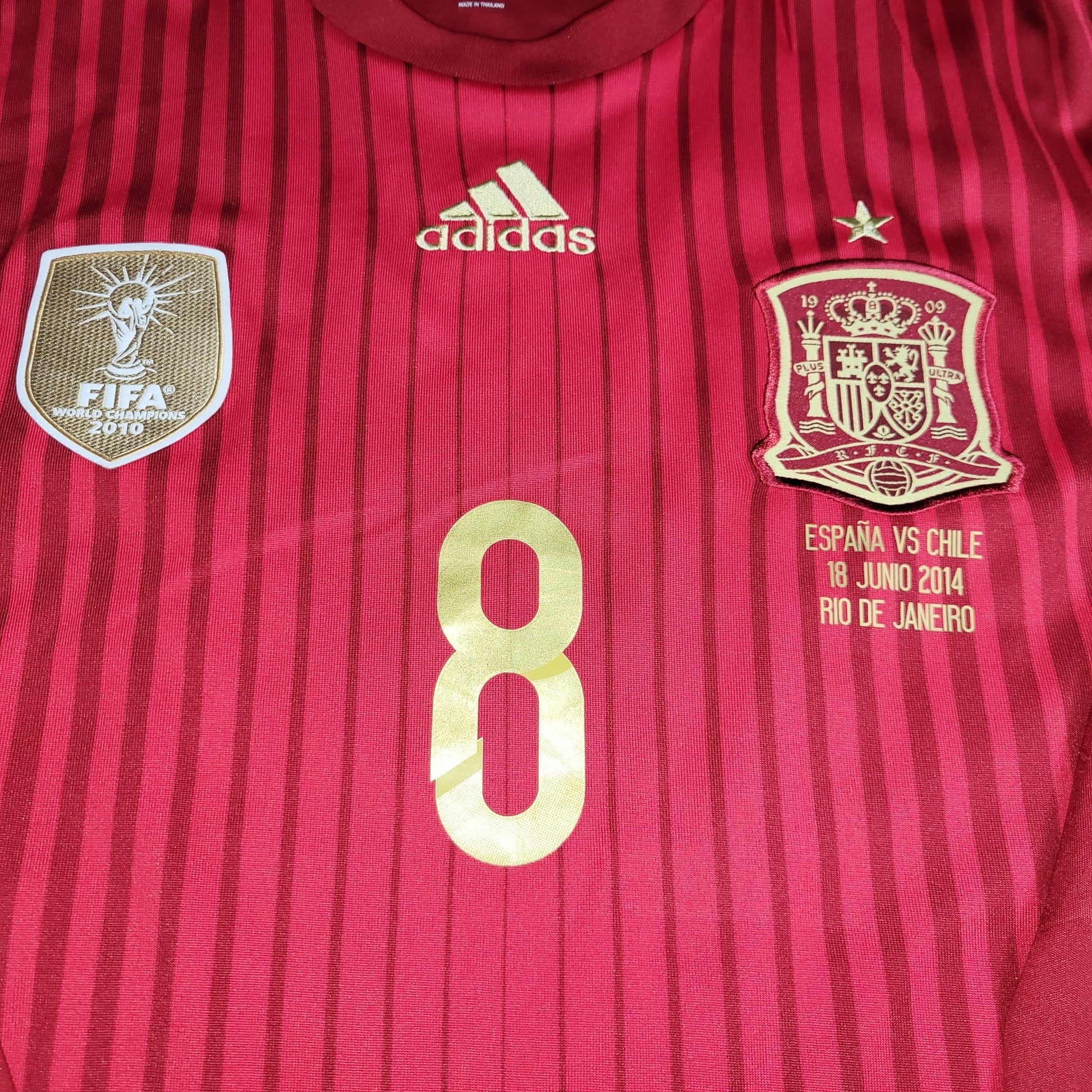 Xavi Spain 2014 WORLD CUP Long Sleeve Soccer Jersey Shirt L SKU M60434 Adidas