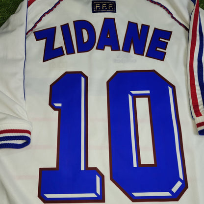 Zidane France 1998 WORLD CUP Away Soccer Jersey L Adidas