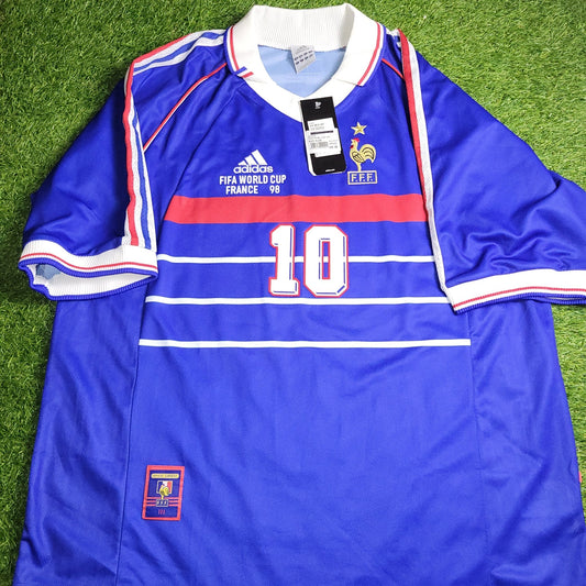 Zidane France 1998 WORLD CUP FINAL Home Soccer Jersey Shirt BNWT XL SKU 693254 Adidas