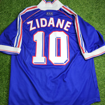 Zidane France 1998 WORLD CUP FINAL Home Soccer Jersey Shirt L SKU 693254 Adidas
