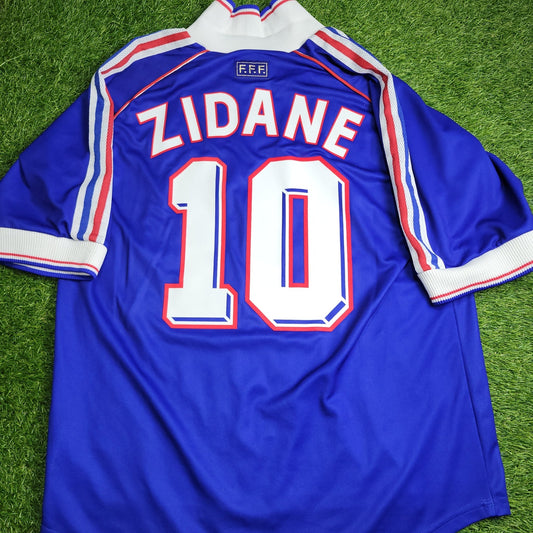Zidane France 1998 WORLD CUP FINAL Home Soccer Jersey Shirt L SKU 693254 Adidas