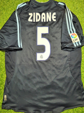 Zidane Real Madrid 2003 2004 Away Soccer Jersey Shirt L SKU# 021796 Adidas