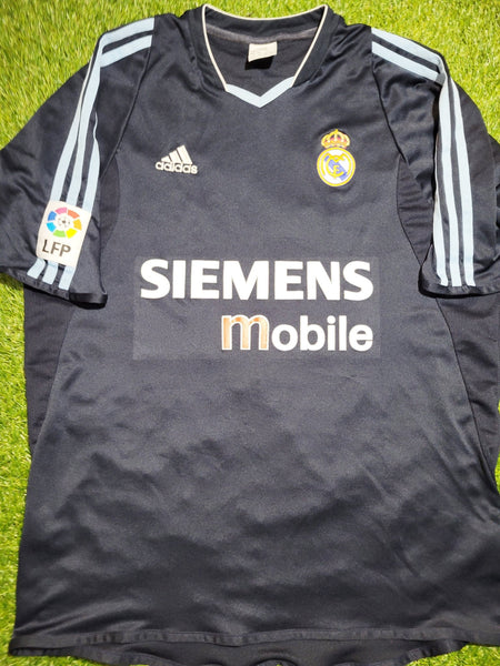 Zidane Real Madrid 2003 2004 Away Soccer Jersey Shirt L SKU# 021796 Adidas