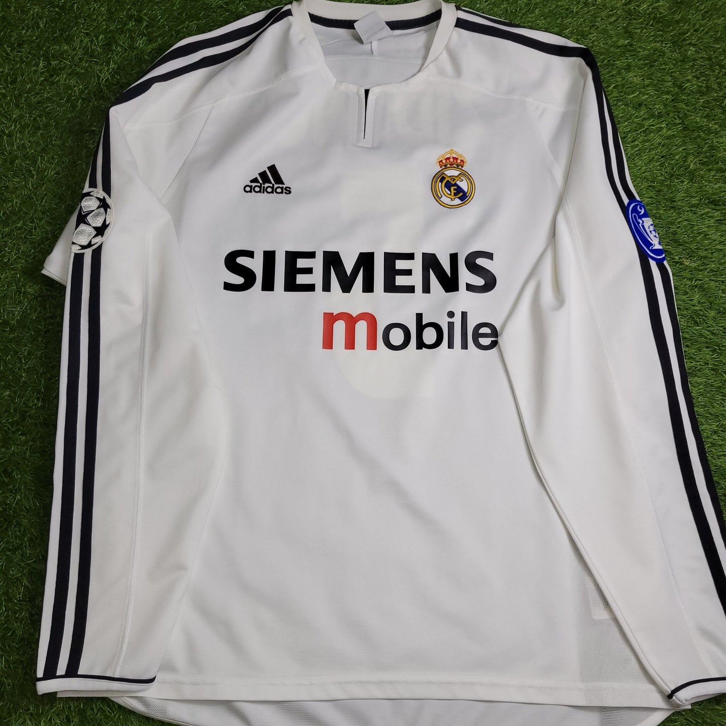 Zidane Real Madrid 2003 2004 UEFA Long Sleeve Soccer Jersey Shirt L SKU 913869 ASR001 Adidas