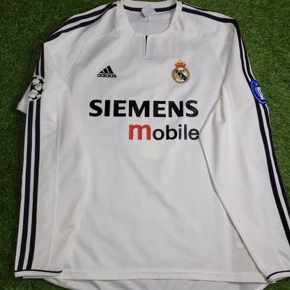 Zidane Real Madrid 2003 2004 UEFA Long Sleeve Soccer Jersey Shirt L SKU 913869 ASR001 Adidas