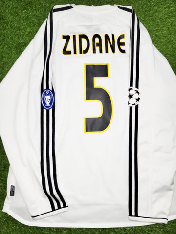 Zidane Real Madrid 2003 2004 UEFA Long Sleeve Soccer Jersey Shirt L SKU# 913869 ASR001 Adidas