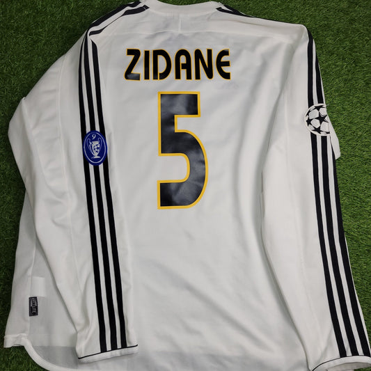 Zidane Real Madrid 2003 2004 UEFA Long Sleeve Soccer Jersey Shirt XL SKU 913869 ASR001 Adidas
