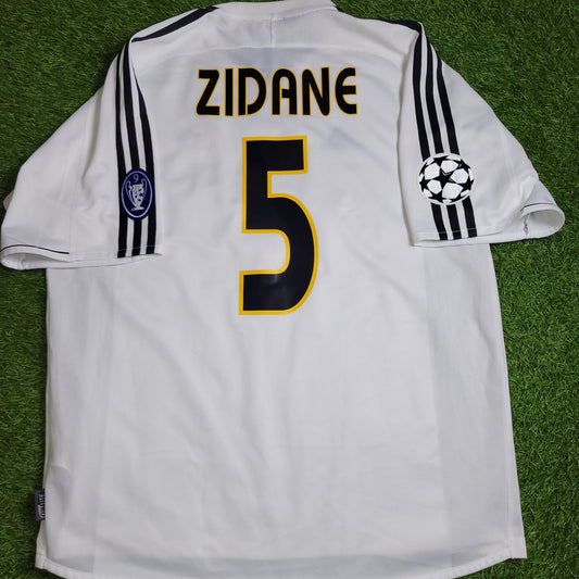 Zidane Real Madrid 2003 2004 UEFA Soccer Jersey Shirt L SKU# 021804 Adidas