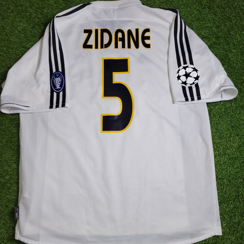 Zidane Real Madrid 2003 2004 UEFA Soccer Jersey Shirt L SKU# 021804 Adidas