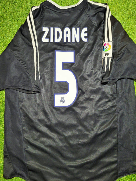 Zidane Real Madrid 2004 2005 Away Soccer Jersey Shirt L SKU# 367826 Adidas