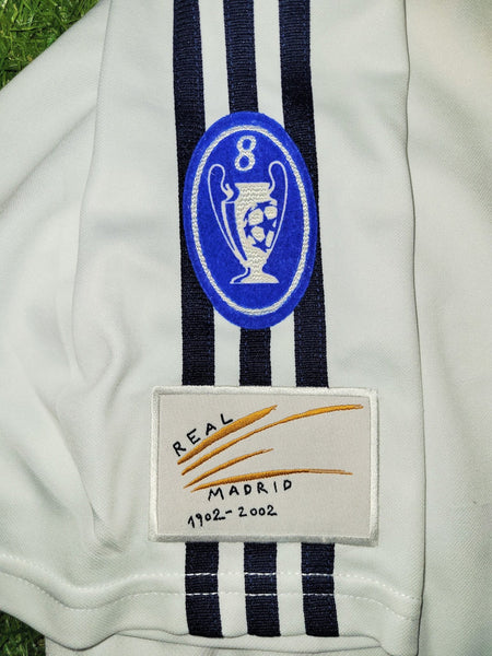 Zidane Real Madrid Centenary 2001 2002 UEFA Soccer Jersey Shirt L SKU# 134748 ASR001 Adidas