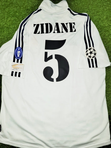 Zidane Real Madrid Centenary 2001 2002 UEFA Soccer Jersey Shirt L SKU# 134748 ASR001 Adidas