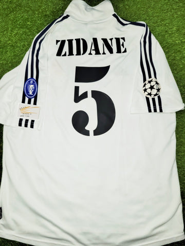 Zidane Real Madrid Centenary 2001 2002 UEFA Soccer Jersey Shirt L SKU# 134748 ASR001 Adidas