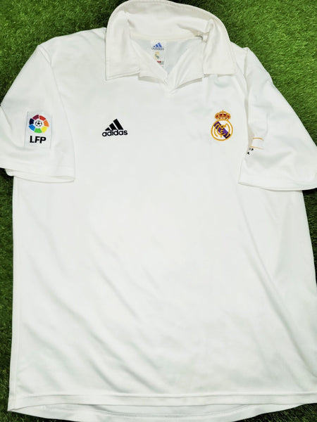 Zidane Real Madrid DEBUT CENTENARY SEASON 2001 2002 Home Soccer Jersey Shirt L SKU# 156653 ASR001 Adidas