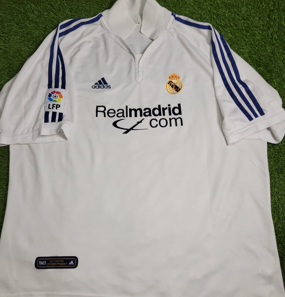 Zidane Real Madrid DEBUT SEASON 2001 2002 Home Soccer Jersey Shirt XL SKU# 695856 Adidas