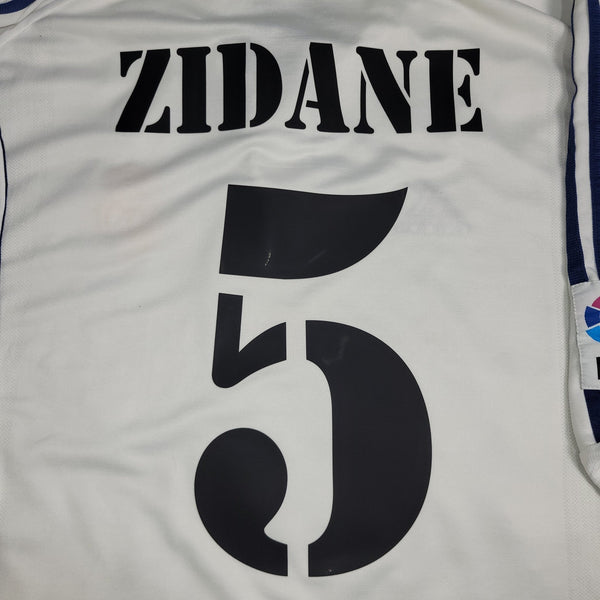 Zidane Real Madrid DEBUT SEASON 2001 2002 Home Soccer Jersey Shirt XL SKU# 695856 Adidas